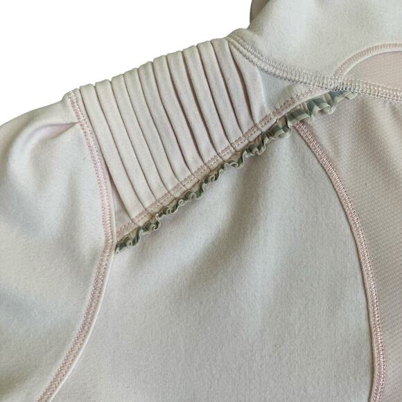 Lululemon Sz 4 Pretty Pink Star Runner Half Zip Pullover Fitted Stretchy Flawed - Picture 14 of 16